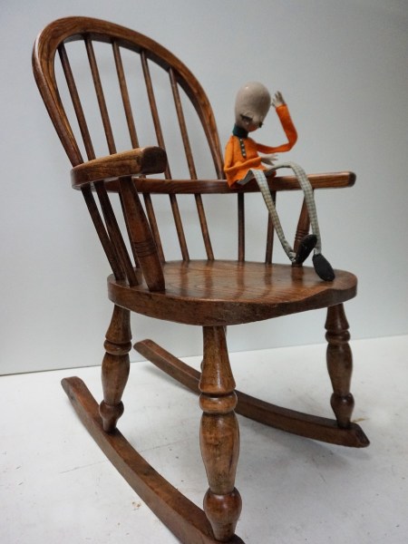 Antieke, Windsor, Engelse, kinder, schommelstoel, kinderschommelstoel, children, rocking, chair, antique